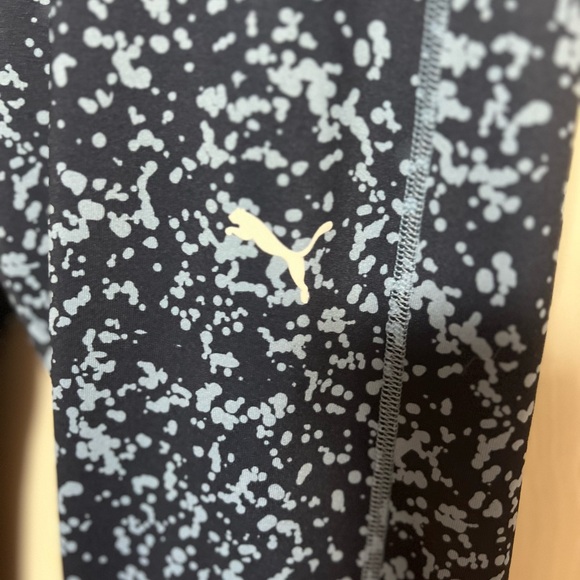 Puma Women’s Cropped Leggings | Blue Patterned Activewear L - Picture 3 of 5